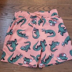 Abercrombie Kids Pink Swim Shorts with Alligator Design